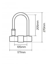 Oxford Magnum U-lock with Bracket (170 x 285mm) at JTS Biker Clothing 